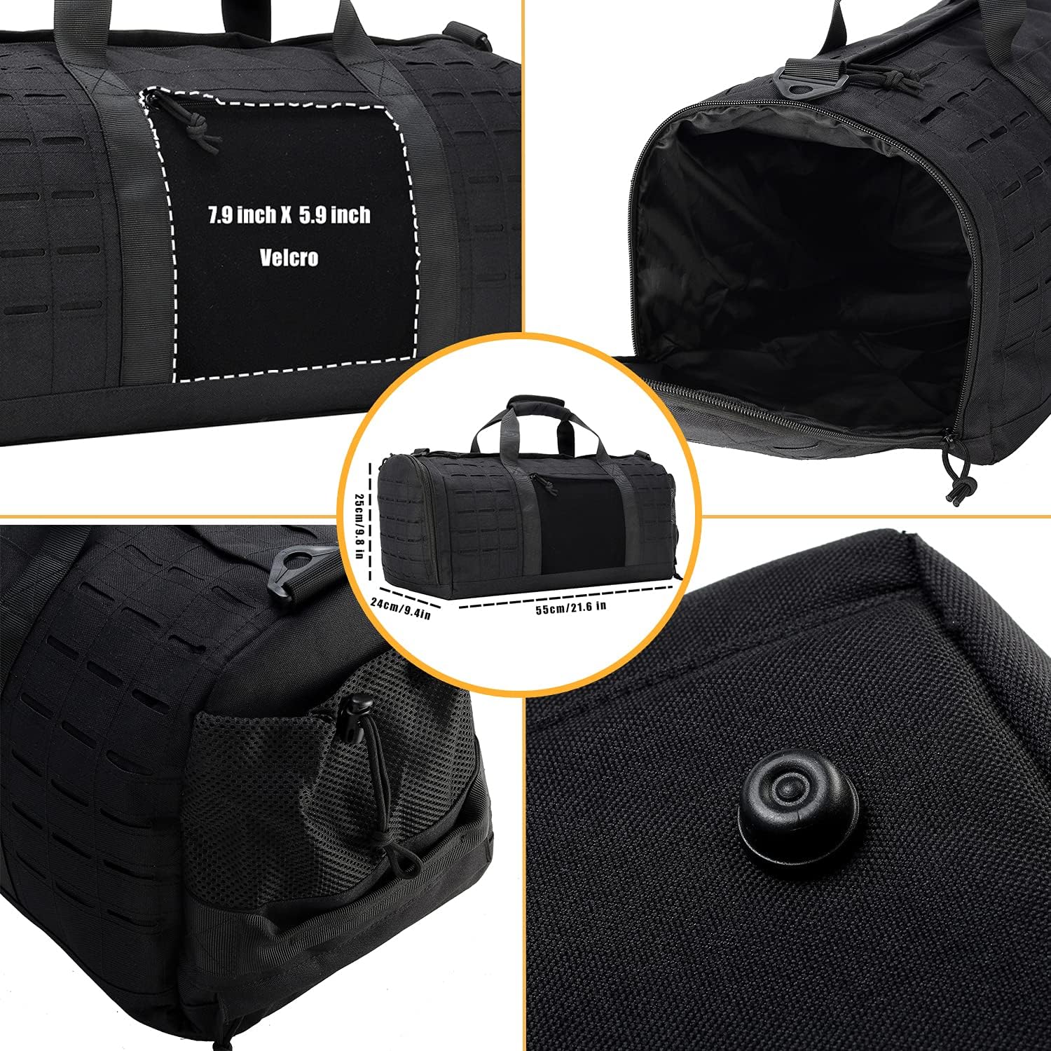 QT&QY 40L Military Tactical Duffle Bag For Men Sport Gym Bag Fitness Tote Travel Duffle Bag Training Workout Bag With Shoe Compartment Basketball Football Weekender Bag - Image 7